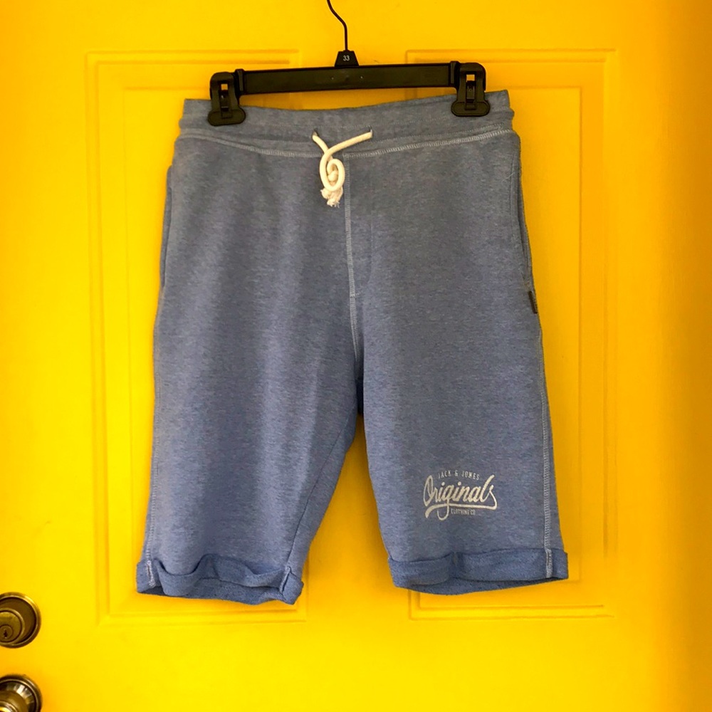 Jack & Jones Heathered Light Blue Jersey Shorts, Mens Size Small